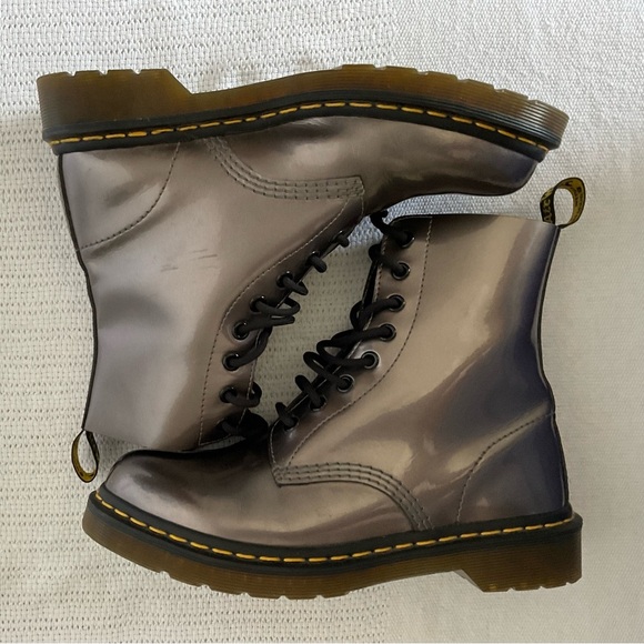 Dr. Martens Metallic Gray Ankle Boots - Picture 4 of 8